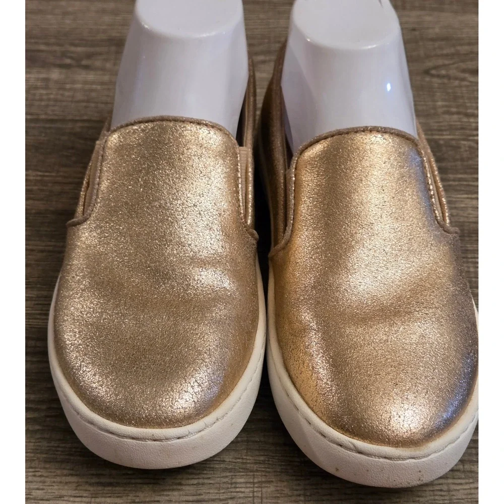 Vionic Pro Avery Vio-Grip Slip Resistant Shoes Womens Size 6 Metallic Suede